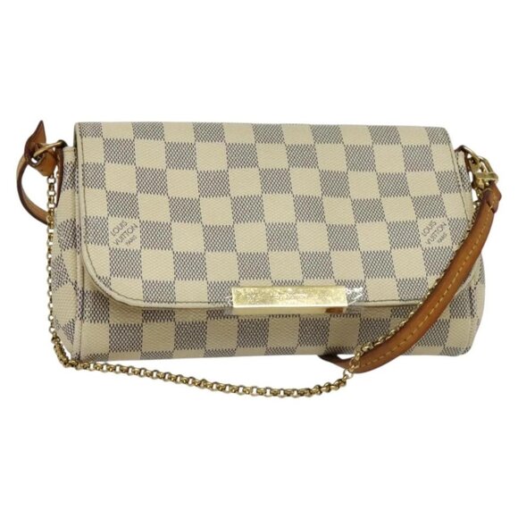 LOUIS VUITTON Damier Azur Favorit PM Shoulder Bag 2way N41277 LV Auth 136721 - Picture 1 of 16